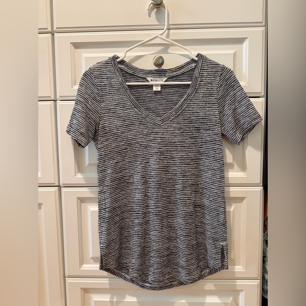 Athleta Striped Short Sleeve Tee - Navy & White